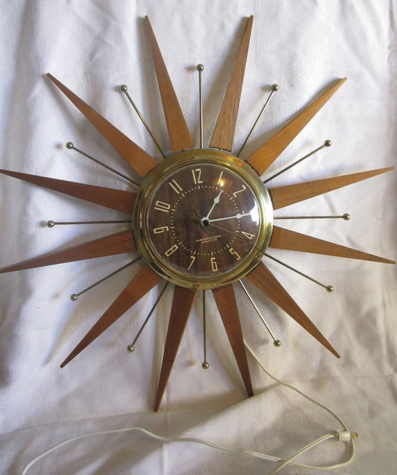 Vintage WESTCLOX mid Century starburst SUNBURST Clock electric