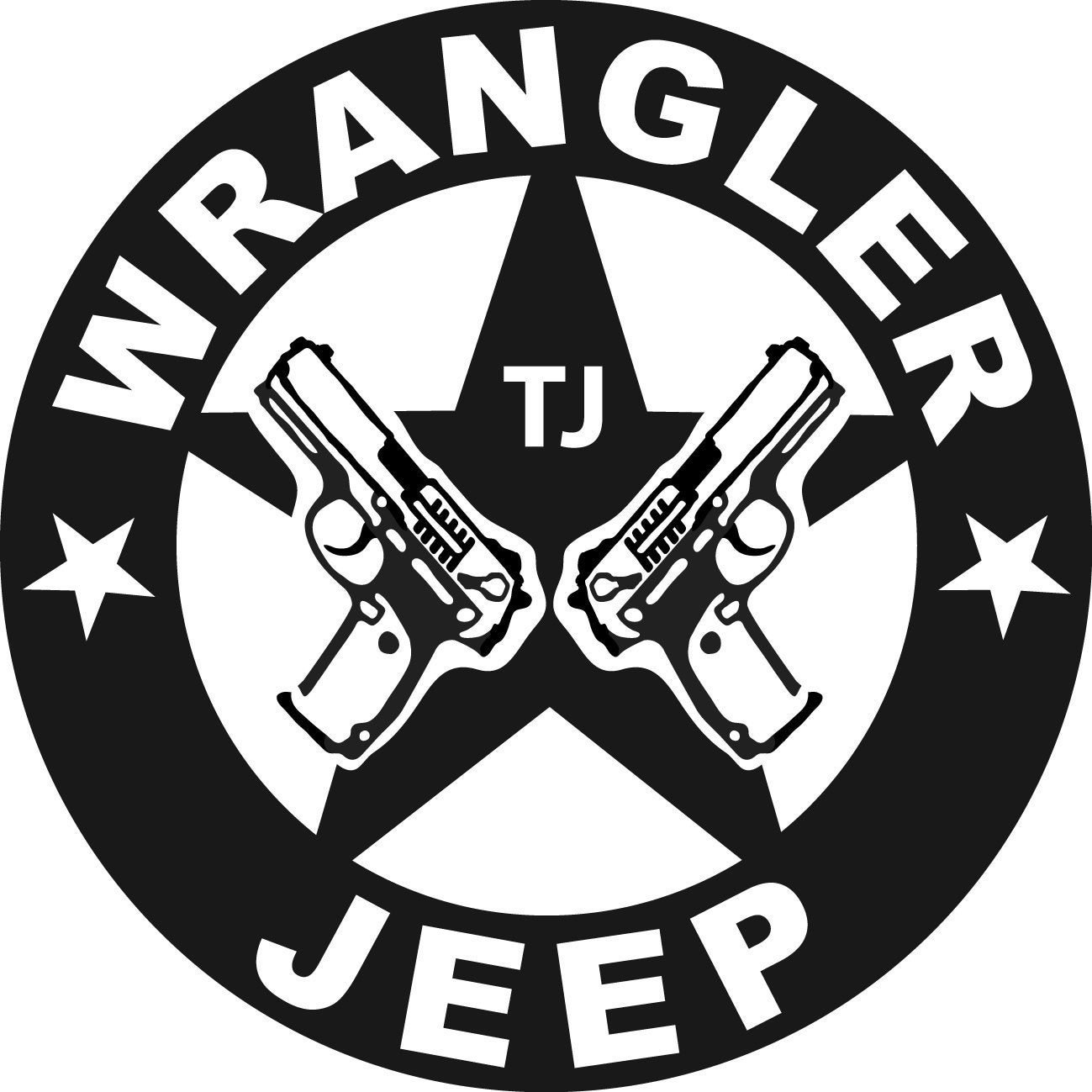 Jeep Wrangler TJ gun decals by arttechmilano on Etsy