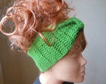 Crochet Headband Ear Warmer Turban Head Warmer Green