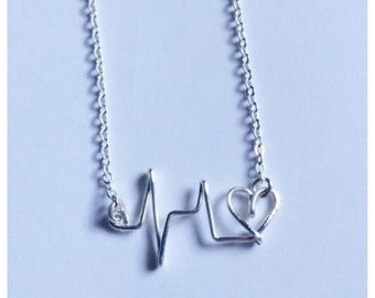 Heartbeat Necklace by Hannahraejewelry on Etsy