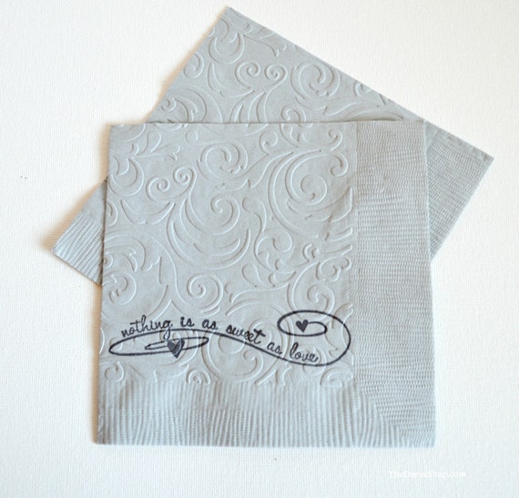 Embossed Napkins Custom Wedding Cocktail Napkins
