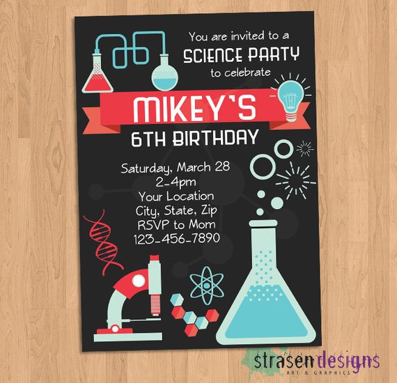 Science Birthday Party Invitation Printable