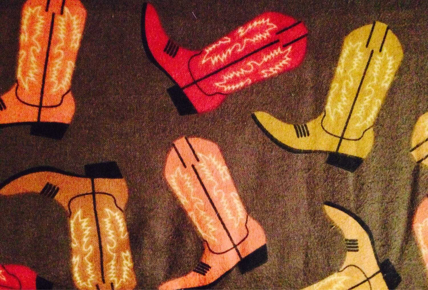 FLANNEL Men's Cowboy Boot Fabric Cowboy Fabric