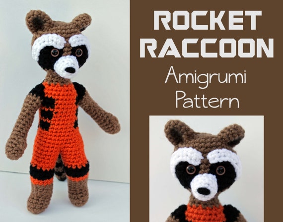 Crochet Pattern: Rocket Raccoon Amigurumi PDF Instant Download