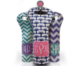 Personalized Wine Bottle Tote Bag • Monogrammed, design your own