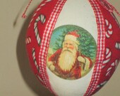 Handmade Victorian Santa Christmas Ornament