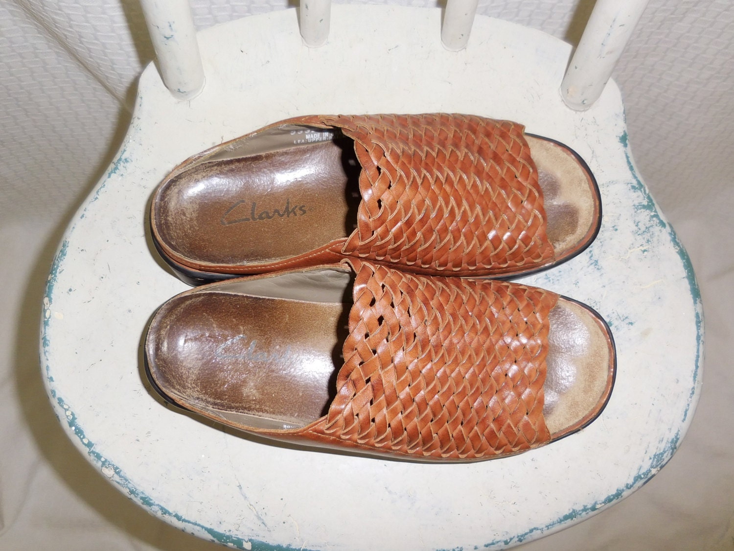 woven slide mules