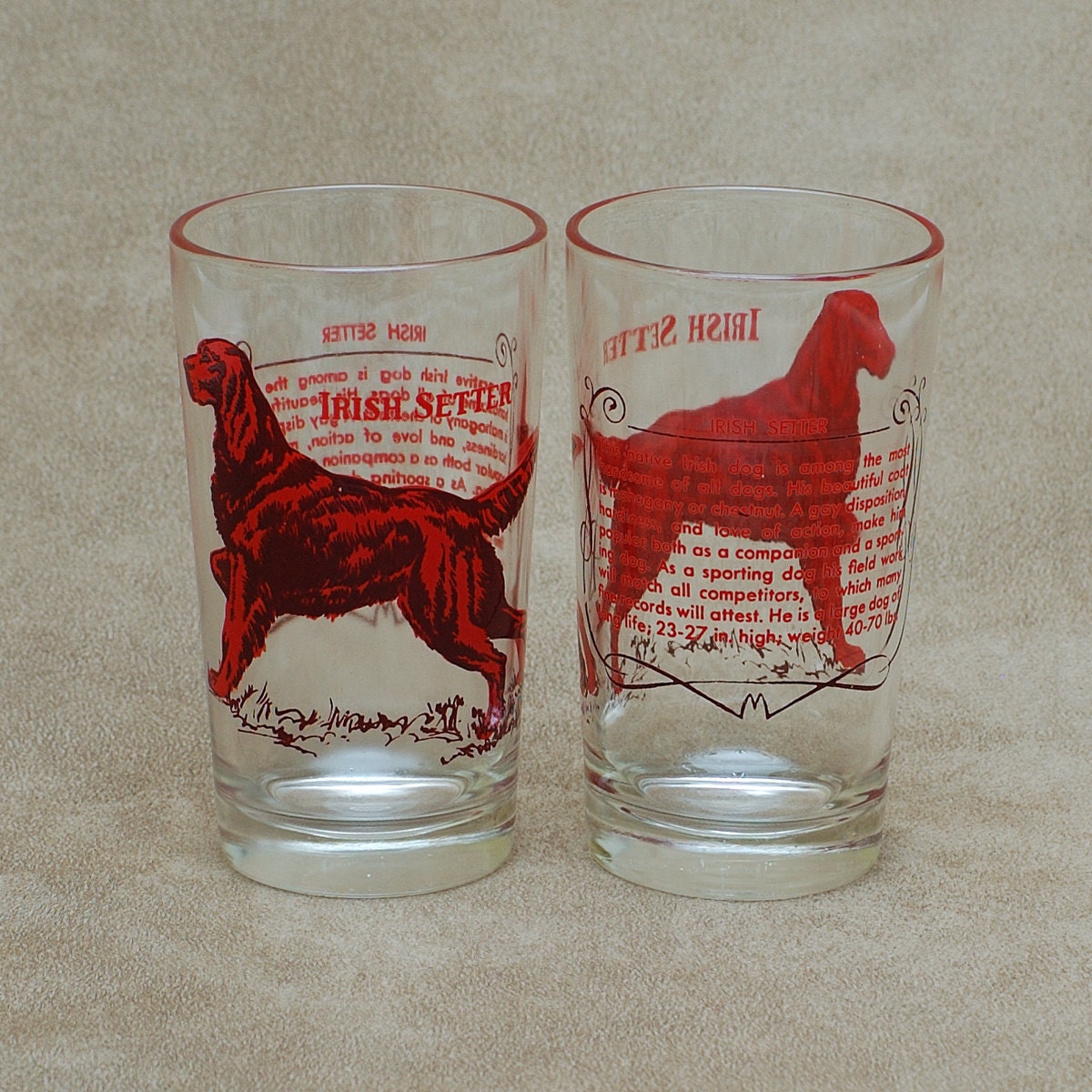 Boscul Peanut Butter Glasses Irish Setter Dog by colemanvintage