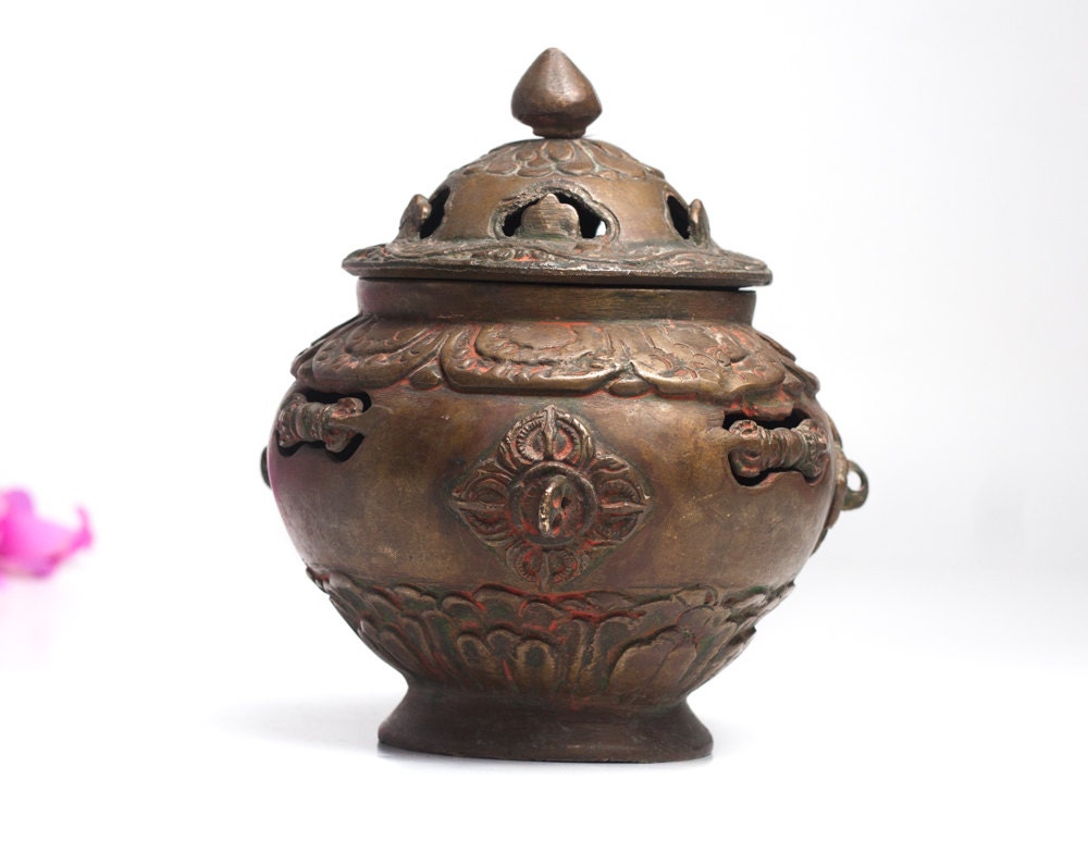 Brass Incense Burner / Lantern Vintage Indian Lamp / Candle