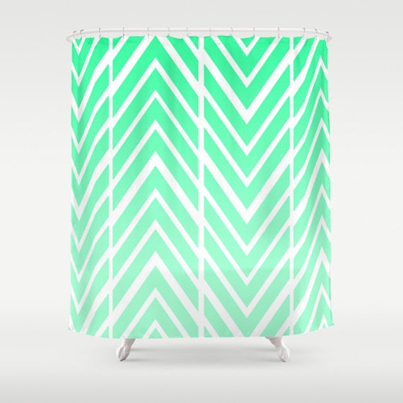 Shower Curtain Mint Green Arrow Shower Curtain Green