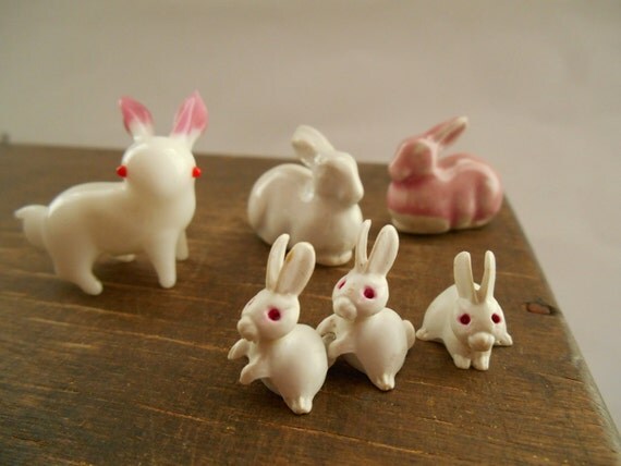 miniature bunny figurines