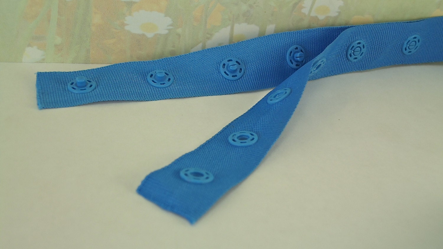 Snap Tape Blue Plastic Snaps Grosgrain Tape Fasteners