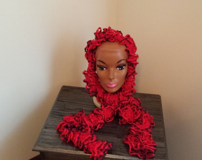 Red and Black Scarf Accessories, neckwarmer, Necklace scarf, Neck Wrap or Fashion Accessories