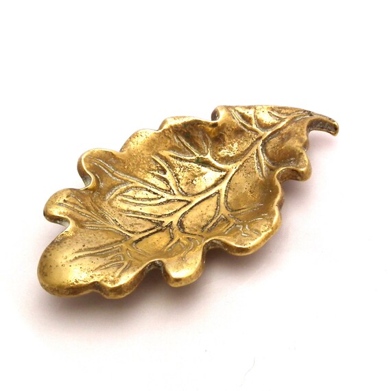 Vintage Brass Acorn Leaf Dish Brass Ashtray Leaf by TwoTimeVintage