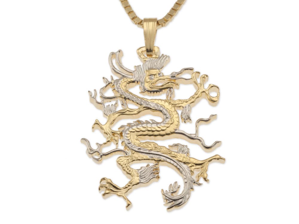 Dragon Pendant and Necklace Jewelry Chinese Dragon by Coinjewelry