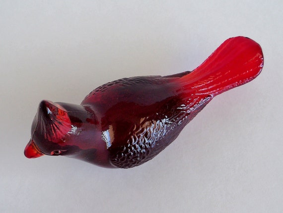 red cardinal glass figurine