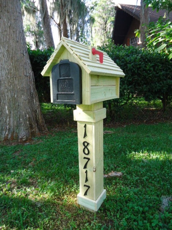 Handcrafted Pressure Treated Bevel Sided Mailbox & Post
