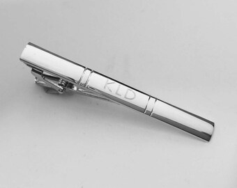 12 pcs Personalized Tie Clip Groomsman Gifts Custom Tie clip Engraved Tie Clip Personalized Monogrammed Tie Clip for Man-TC81
