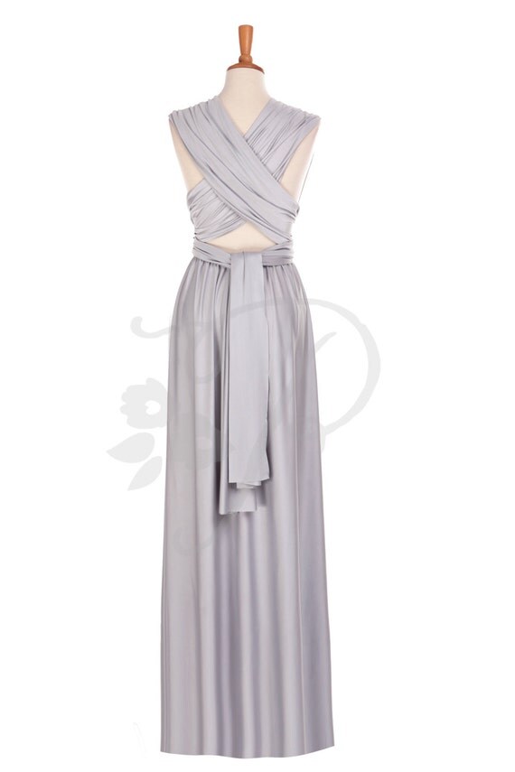 Bridesmaid Dress Infinity Dress Light Grey / Silver Floor