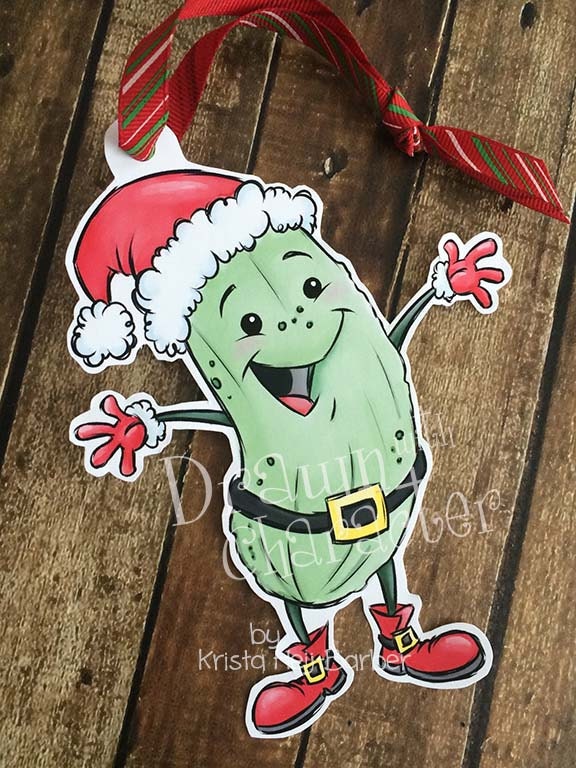 Christmas Pickle Printable Digital Clip Art / KopyKake Image