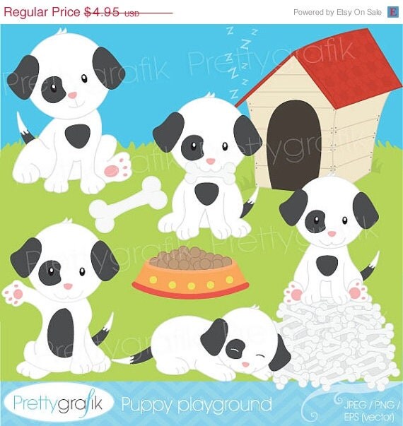 80% OFF SALE puppy dog clipart commercial use, vector graphics, digital clip art, digital images - CL529 Il_570xn