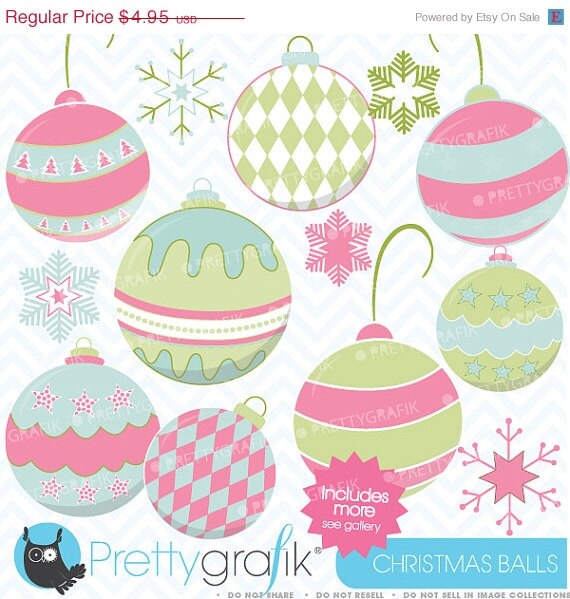 80% OFF SALE christmas balls clipart commercial use, vector graphics, digital clip art, digital images - CL436 Il_570xn