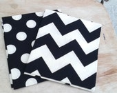 Riley Blake Fat Quarter Le Creme Black Chevron on Cream and Cream Dot on Black Designer Quilt and Craft Fabric- 2 Pieces 18" X 21" Riley Blake Fat Quarter Le Creme Black Chevron on Cream and Cream Dot on Black Designer Quilt and Craft Fabric- 2 Pieces 18" X 21"