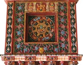 Antique Indian Decorative Idea-Hand Carved Floral Decor Furniture // Ganesha Chakra Meditation Furniture