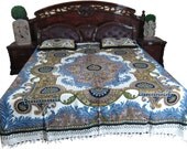 Cotton Bed Cover 3 pc set Handloom Bedding Bedspreads-Indian Bedroom Decor, authentic , handcrafted