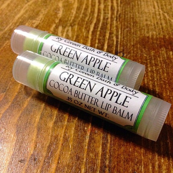Green Apple Lip Balm made with Cocoa Butter by IvyCoreenBathBody