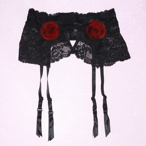BLACK GARTER BELT Sexy Black Lace Garter Belt.Black Lace