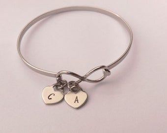 Personalised couples bracelet - wedding gift - wedding present - 11th anniversary gift - gift for wife - gift for her - infinity bracelet