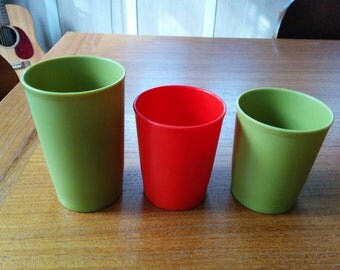 Vintage 70s Tupperware Cups Set of Three