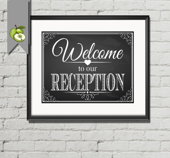 to our reception chalkboard wedding sign by TheArtyApples