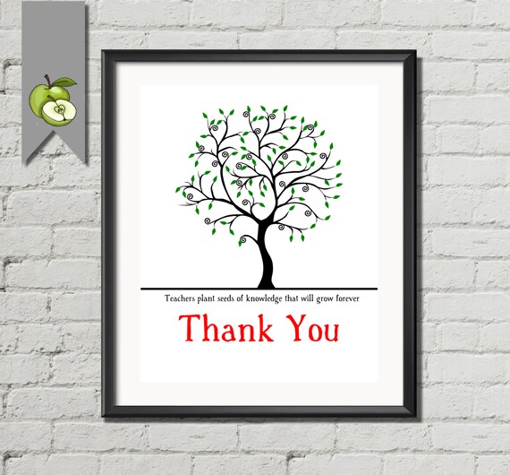 Teacher Appreciation gift: Retirement Fingerprint Tree