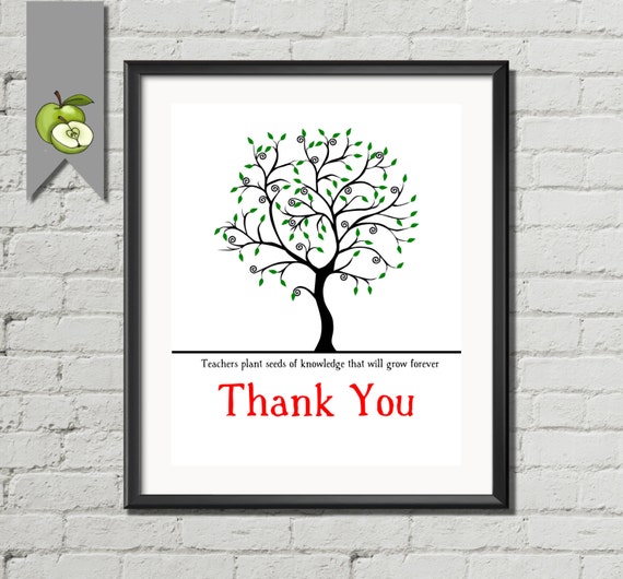 teacher appreciation gift retirement fingerprint tree