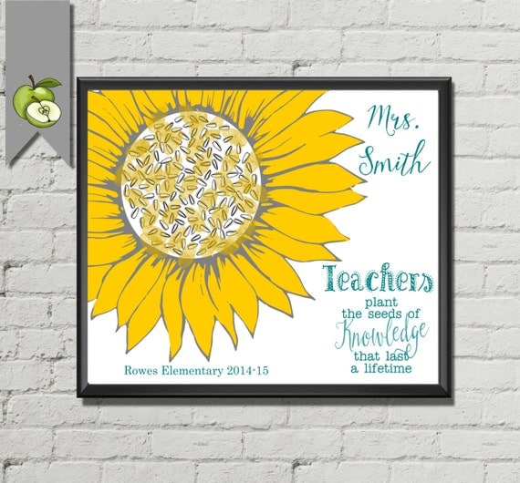 Sunflower art Teacher Appreciation teacher gift teachers