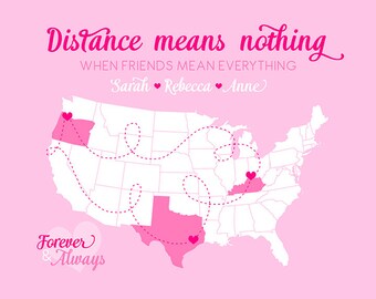 Items similar to Best friends; long distance; tumbler; cup