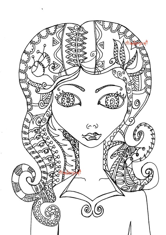 Items similar to Beautiful woman coloring page, Female Coloring page
