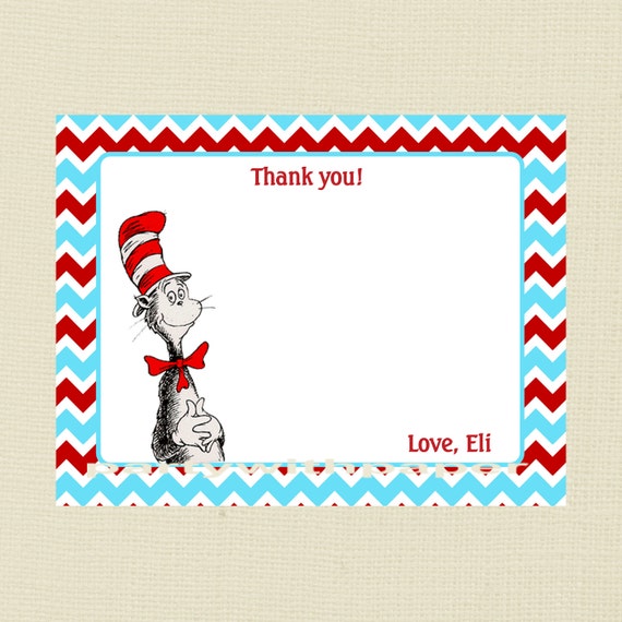 Thank You Cards Dr Seuss Thank You Cards by APartyWithPaper
