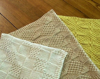 Knitting Pattern - Really Reversible Towels - Directions for 3 towels in 2 sizes