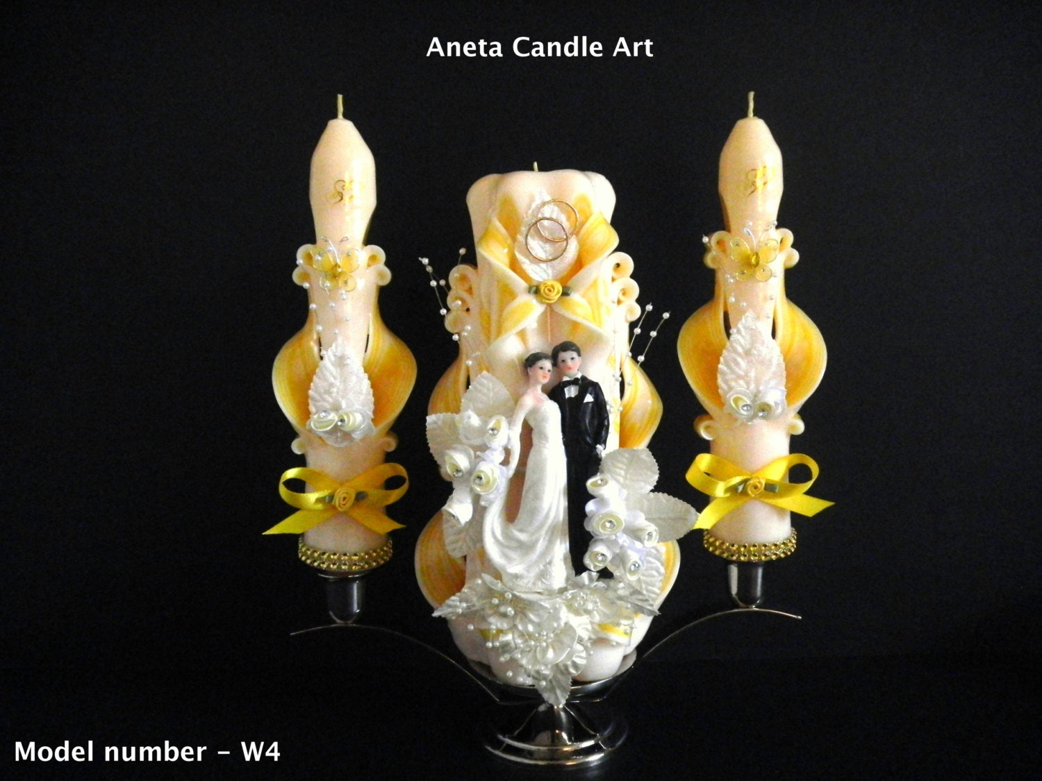 Wedding Candle Unity Set Carved candles