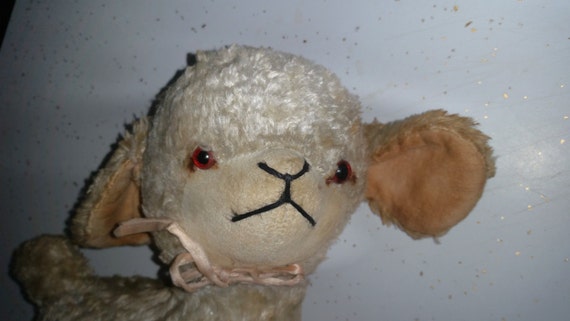 antique plush lamb