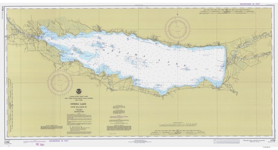 Oneida Lake 1977 Nautical Map Reprint 40000 - Great Lakes #184