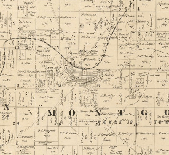 Printable Map Ashland County Ohio