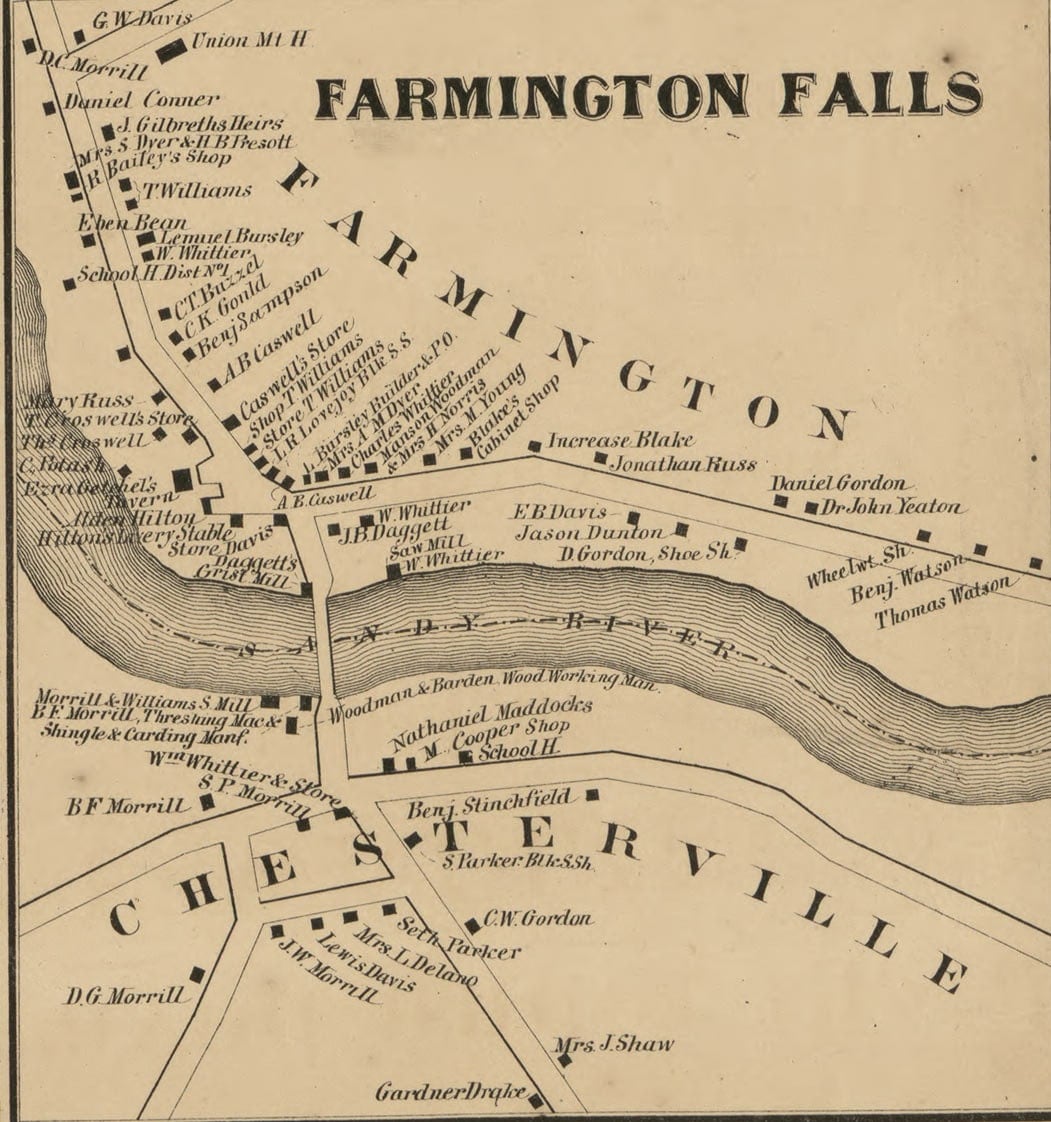 Franklin County Maine 1861 Old Wall Map Reprint with
