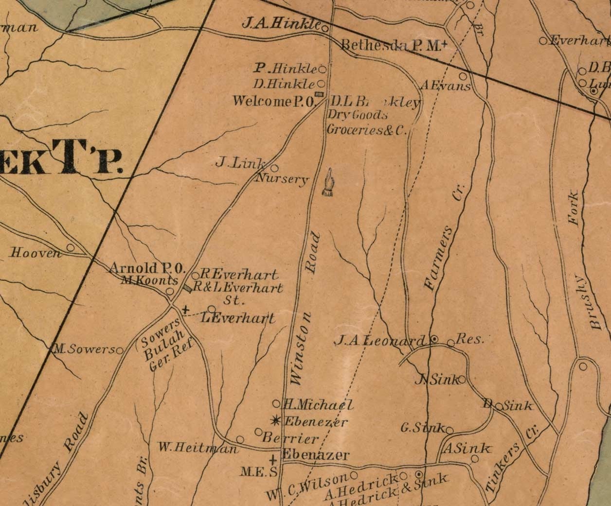 Davidson County North Carolina 1890 Wall Map With by Oldmap