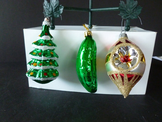 Vintage 3 Christmas tree Ornaments Made in Poland including a