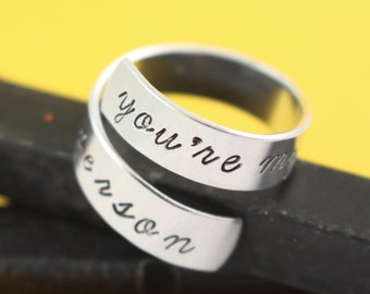 You're My Person Ring - You Are My Person Ring - Wrap Ring - Twist Ring - Silver Ring - Couple's Ring - BFF Gift - Adjustable Ring