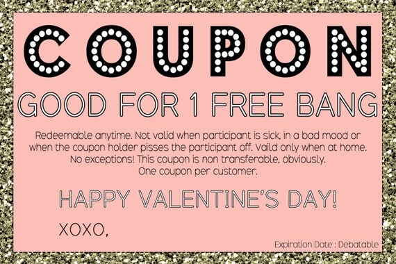 Printable Cute & Funny Valentine's Day Coupon by LilygramDesigns